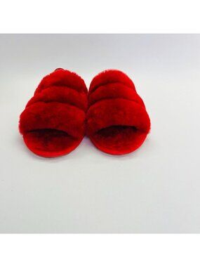 UGG Australia Kid's Fluff Yeah Slide Slippers SIze 11 in Ribbon Red 1098579T